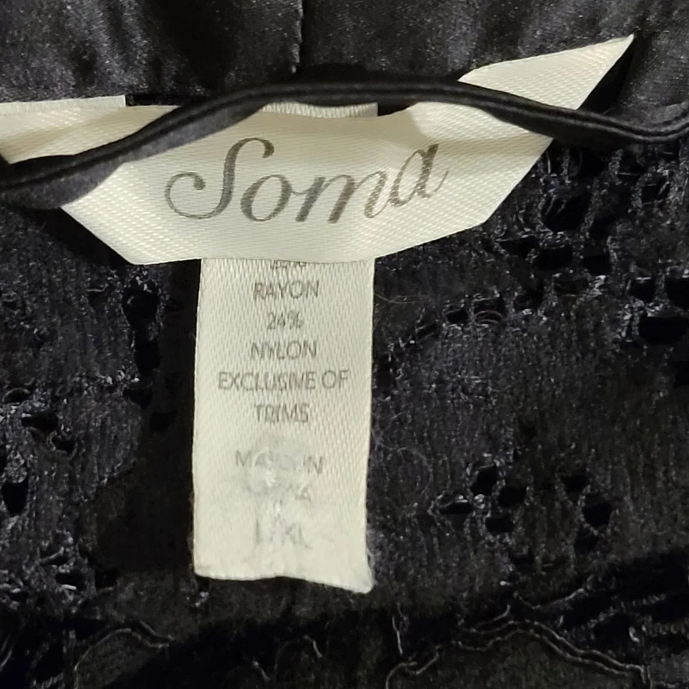 Soma Black Lace Robe